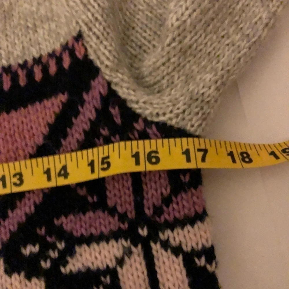 American Eagle Fair Isle Wool Blend Sweater XS Gray Purple Women's